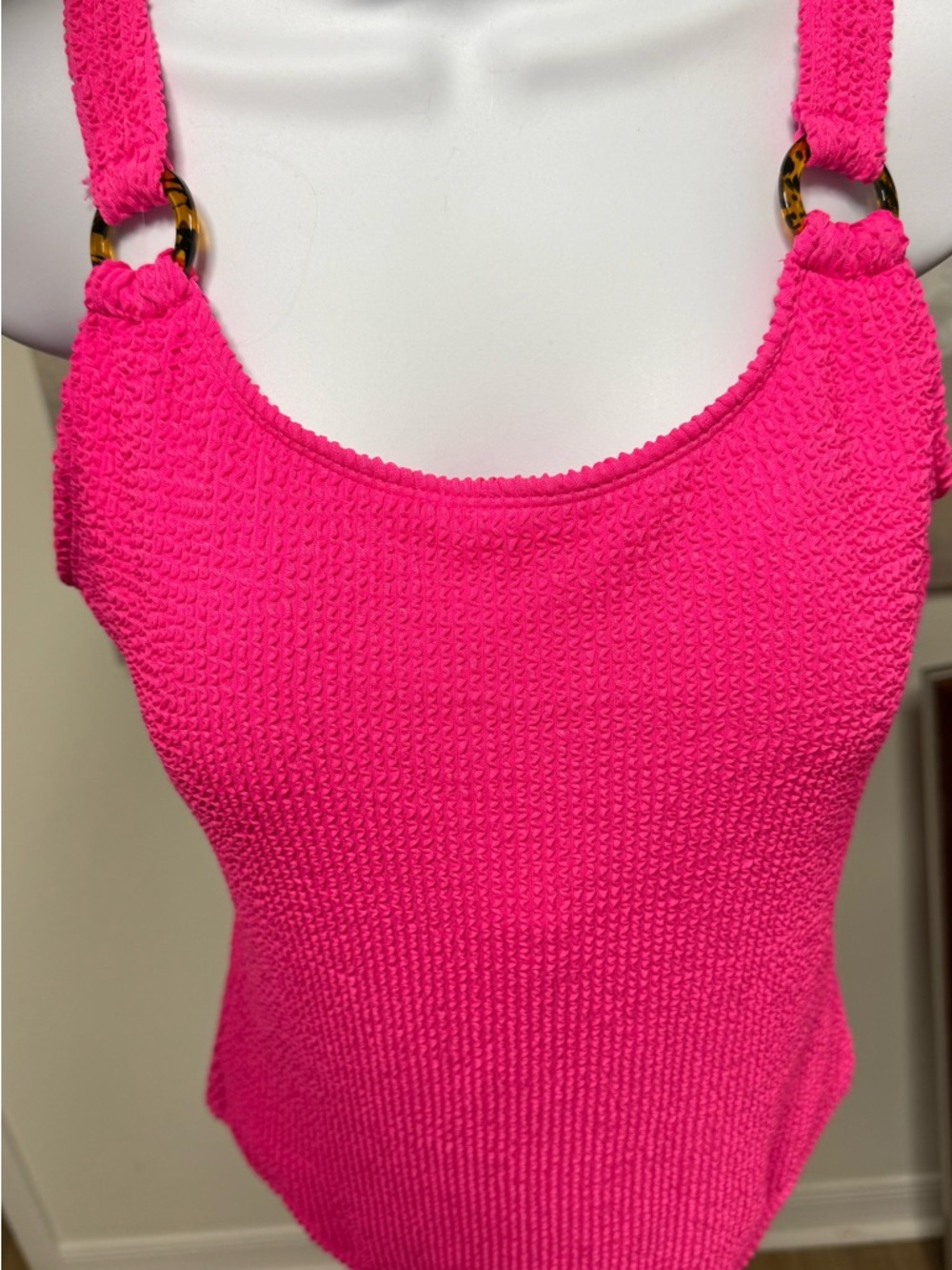 HOT PInk Swim Suit, One Piece, Size:L